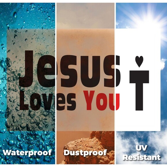 2 Pack Jesus Loves You Yard Sign 24"x36" Single Sided Weatherproof Stake USA NEW - Picture 2 of 3